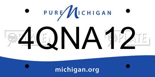 4QNA12 Michigan License Plate