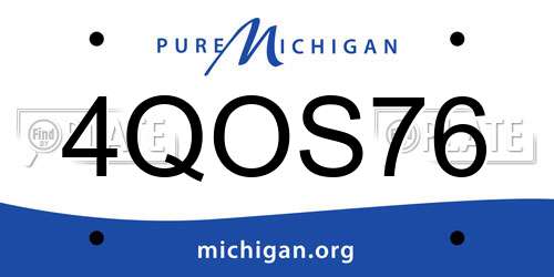 4QOS76 Michigan License Plate