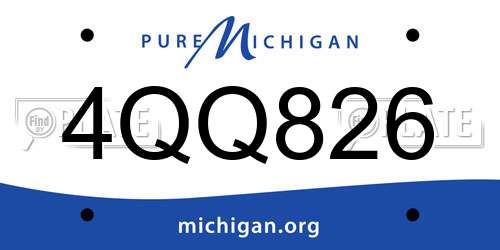 4QQ826 Michigan License Plate