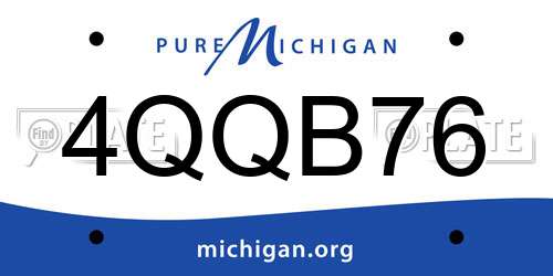 4QQB76 Michigan License Plate