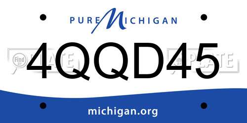 4QQD45 Michigan License Plate