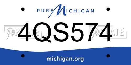 4QS574 Michigan License Plate