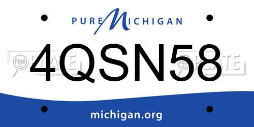 4QSN58 Michigan License Plate