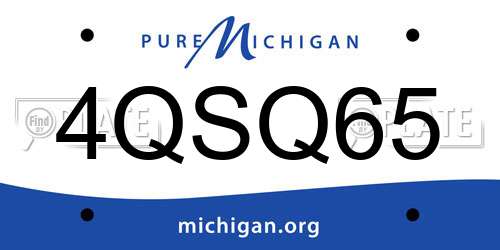 4QSQ65 Michigan License Plate