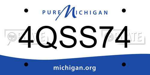 4QSS74 Michigan License Plate