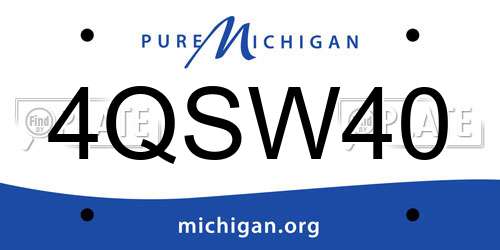 4QSW40 Michigan License Plate