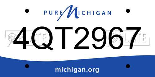 4QT2967 Michigan License Plate