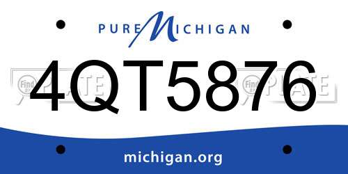 4QT5876 Michigan License Plate