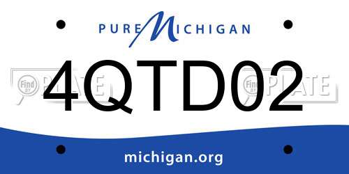 4QTD02 Michigan License Plate