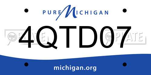 4QTD07 Michigan License Plate
