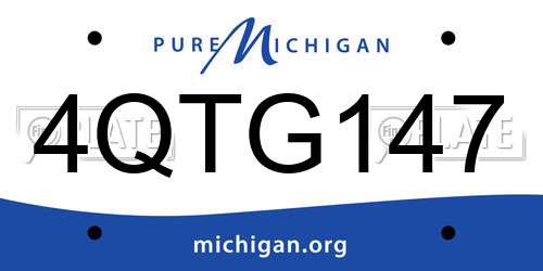 4QTG147 Michigan License Plate