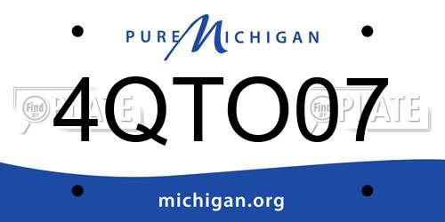 4QTO07 Michigan License Plate