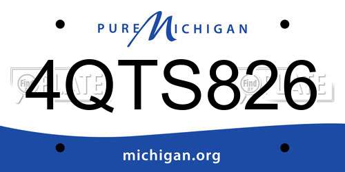 4QTS826 Michigan License Plate