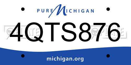 4QTS876 Michigan License Plate