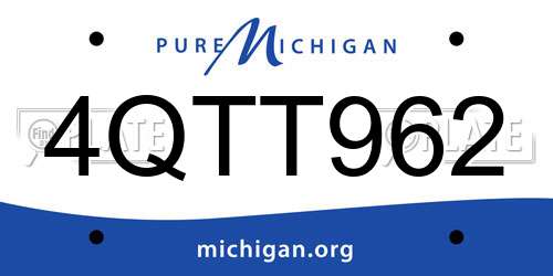 4QTT962 Michigan License Plate