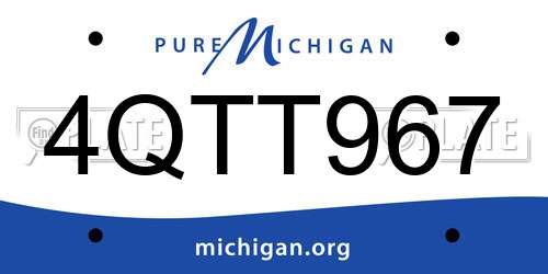 4QTT967 Michigan License Plate