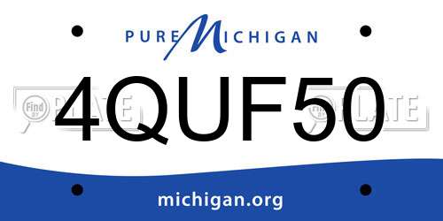 4QUF50 Michigan License Plate