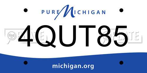 4QUT85 Michigan License Plate