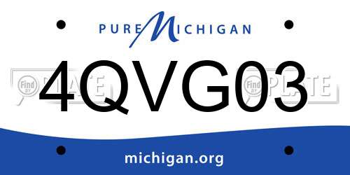 4QVG03 Michigan License Plate
