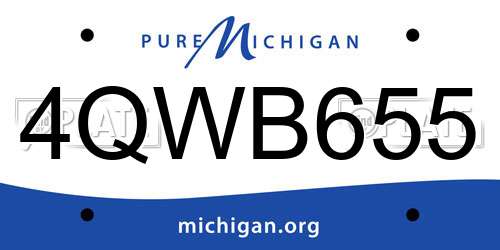 4QWB655 Michigan License Plate