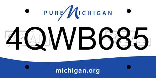 4QWB685 Michigan License Plate