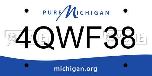 4QWF38 Michigan License Plate