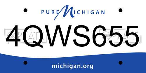 4QWS655 Michigan License Plate