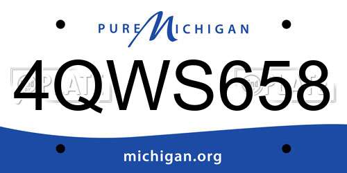 4QWS658 Michigan License Plate
