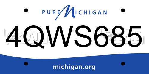 4QWS685 Michigan License Plate