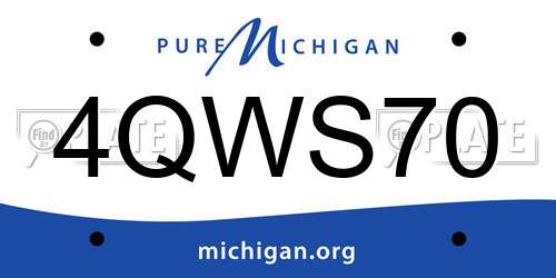 4QWS70 Michigan License Plate