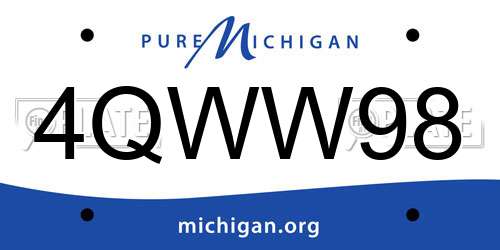 4QWW98 Michigan License Plate