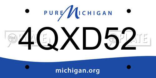 4QXD52 Michigan License Plate