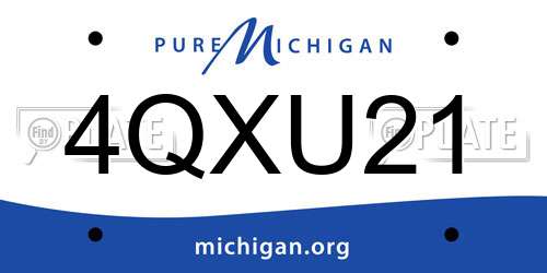 4QXU21 Michigan License Plate