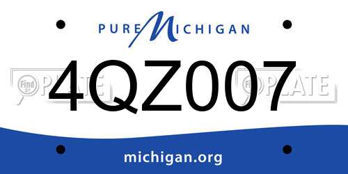 4QZ007 Michigan License Plate
