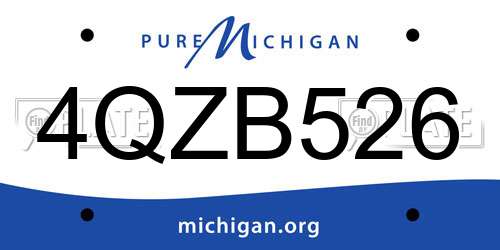 4QZB526 Michigan License Plate