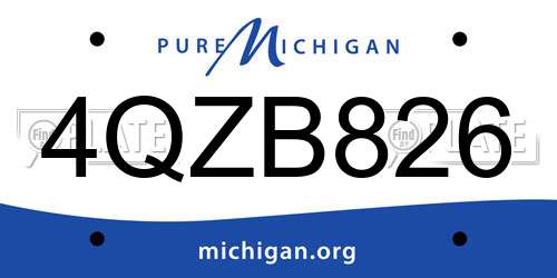 4QZB826 Michigan License Plate