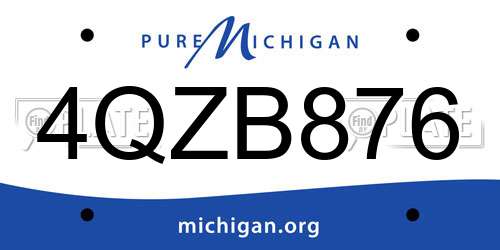 4QZB876 Michigan License Plate