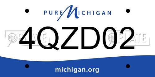 4QZD02 Michigan License Plate