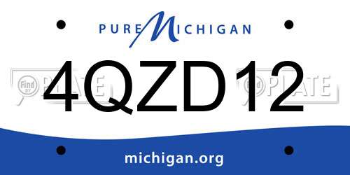 4QZD12 Michigan License Plate