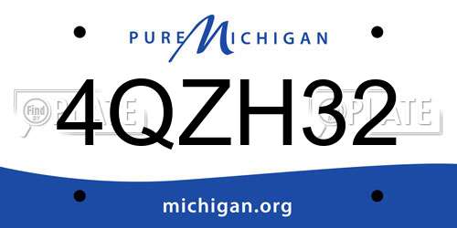 4QZH32 Michigan License Plate