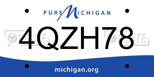 4QZH78 Michigan License Plate