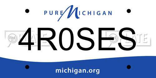 4R0SES Michigan License Plate
