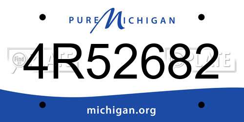 4R52682 Michigan License Plate