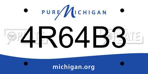 4R64B3 Michigan License Plate