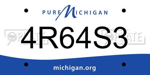 4R64S3 Michigan License Plate
