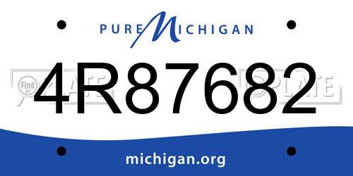 4R87682 Michigan License Plate