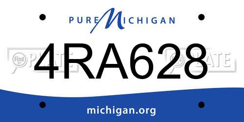4RA628 Michigan License Plate