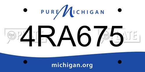 4RA675 Michigan License Plate