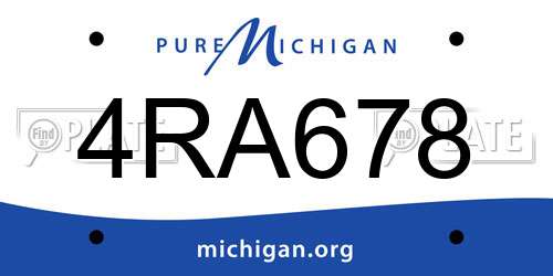 4RA678 Michigan License Plate