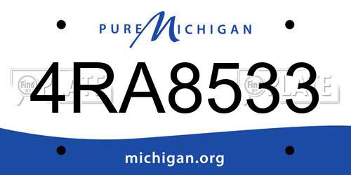 4RA8533 Michigan License Plate